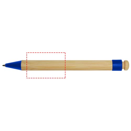 Stylo bille Rattan en bambou et plastique recyclé Bleu