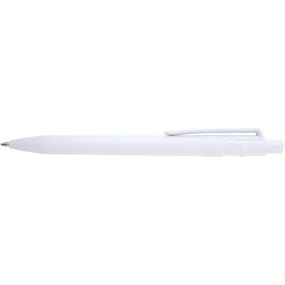 Stylo bille Unica en plastique recyclé (encre bleue) blanc