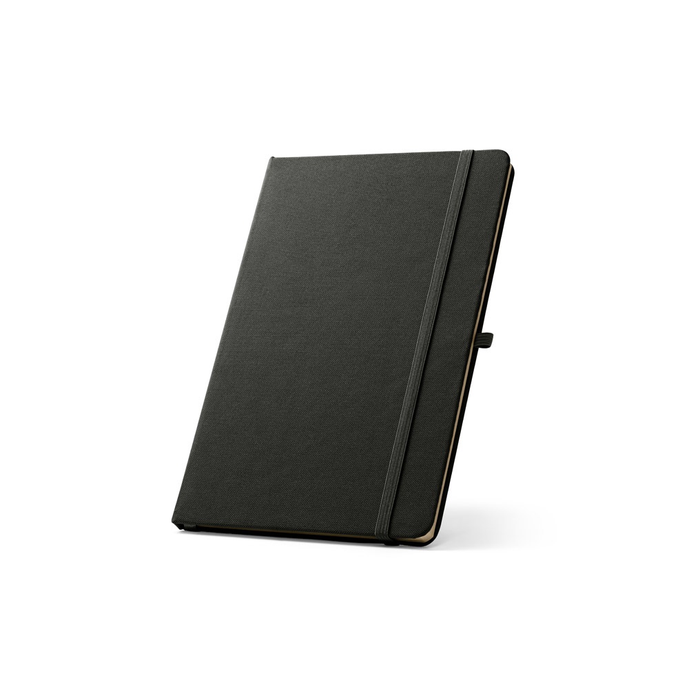 ANNE A5 Notizbuch aus recyceltem Polyester (100% rPET) mit linierten Seiten schwarz