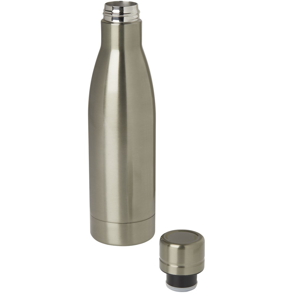 Bouteille isotherme Vasa en acier inoxydable recyclé certifié RCS de 500 ml avec isolation par le vide et couche de cuivre Titane