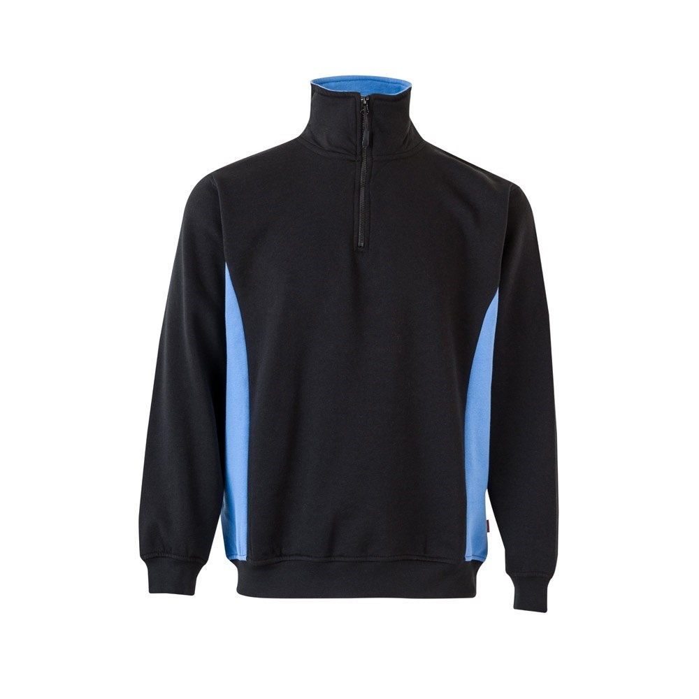 VL SVAROG Sweat bicolore en éponge (260g/m²), en polyester (65%) et coton (35%) Noir, Bleu clair
