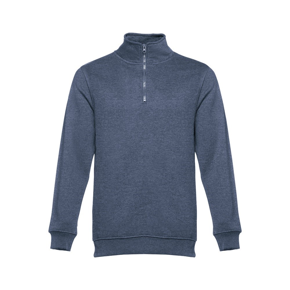 THC BUDAPEST Sweat-shirt col zippé unisexe Bleu matte