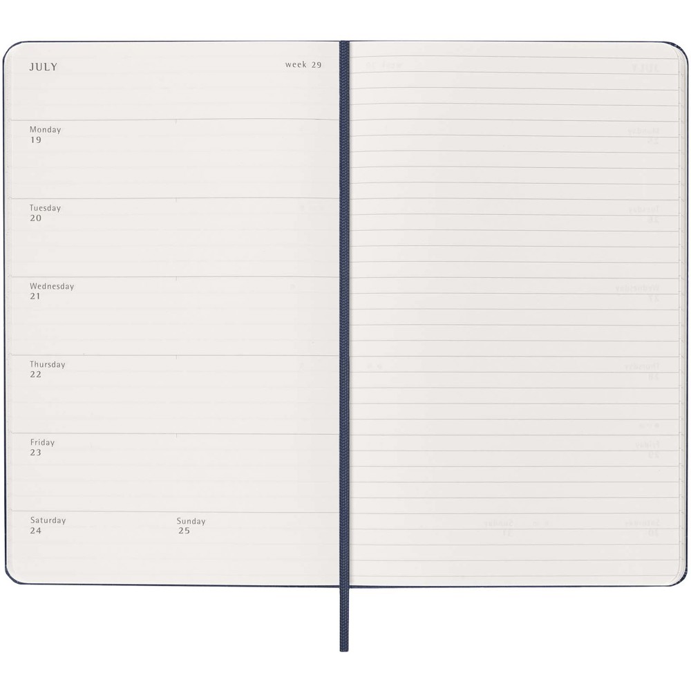 Moleskine Hardcover 12 Monate Wochenkalender L saphir