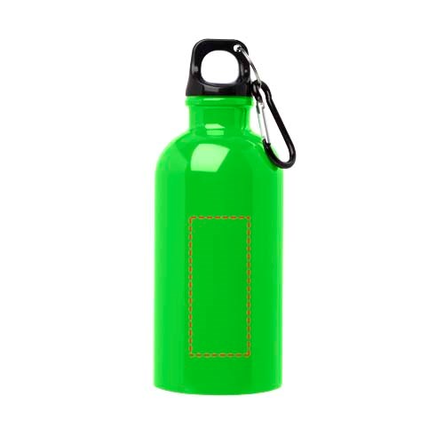 Bouteille d'eau Oregon de 400 ml simple paroi en acier recyclé certifié RCS avec mousqueton Vert pomme
