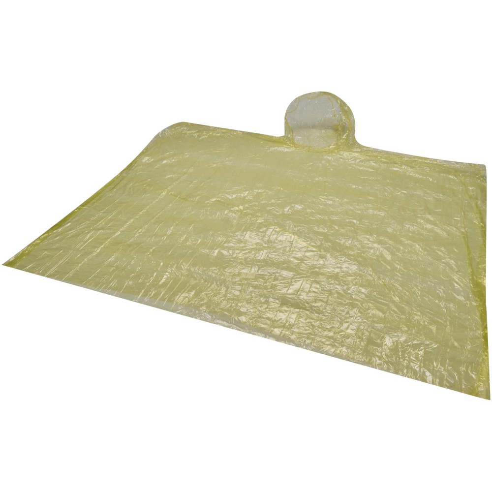 Fog Poncho in rundem Kunststoffbehälter mit Karabinerhaken Gelb