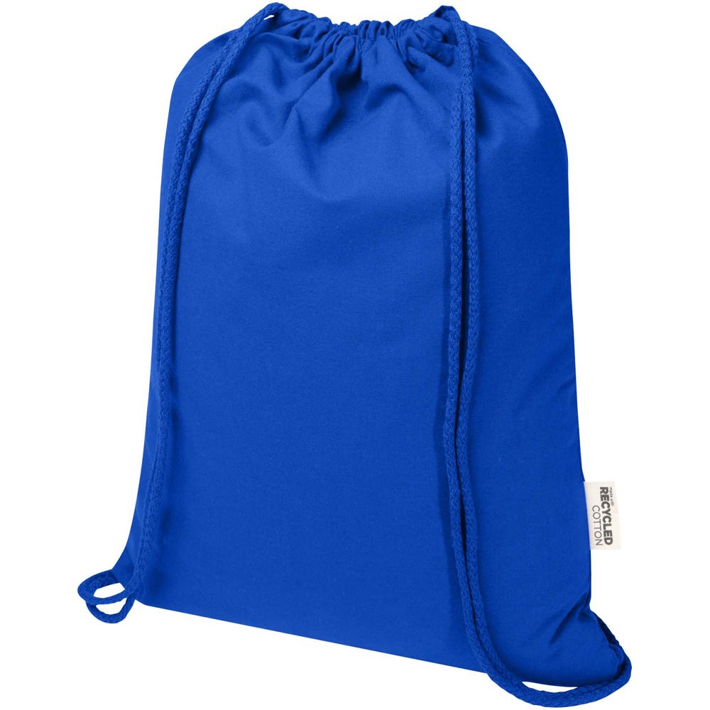 Sac de 5 L avec cordon Oregon Blend en coton recyclé 140 g/m² certifié GRS Bleu royal