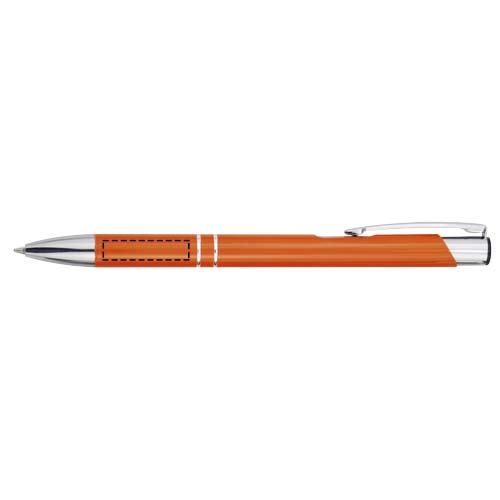Moneta Kugelschreiber aus recyceltem Aluminium (schwarze Mine) orange
