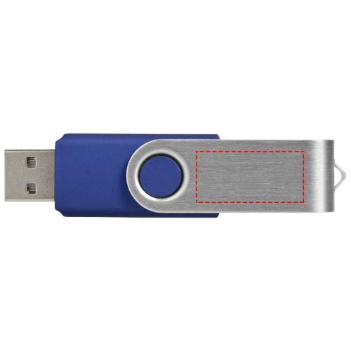 Clé USB 2 Go Rotate-basic Bleu, Argent
