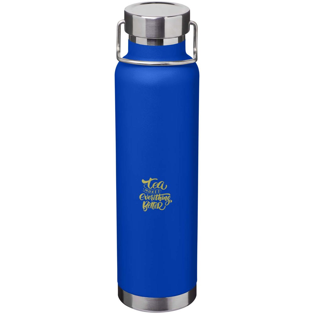 Bouteille avec isolation sous vide Astra de 650 ml en cuivre et acier inoxydable recyclé certifié RCS Bleu royal