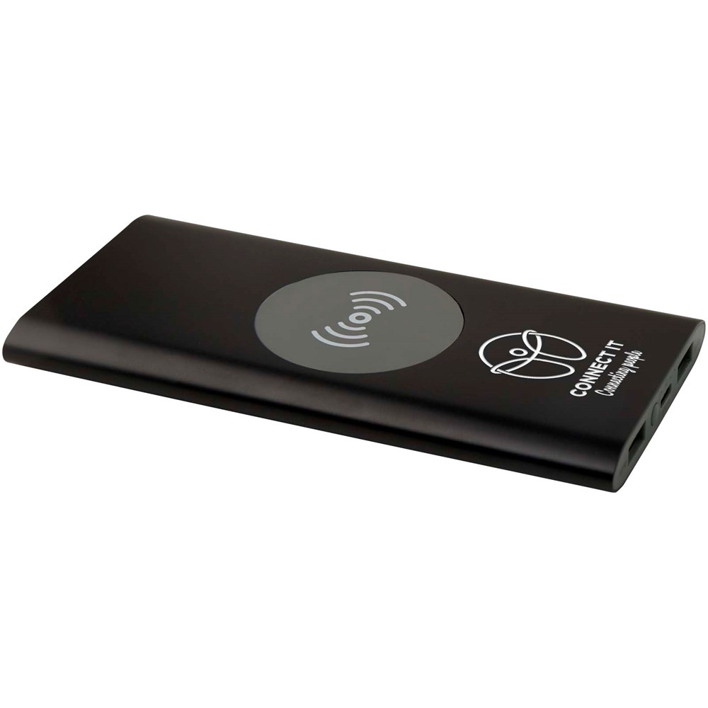 Juice 8000 mAh Typ-C kabellose Powerbank aus recyceltem Aluminium schwarz