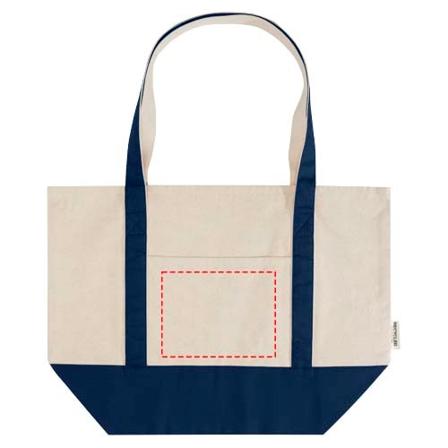 Sam 320 g/m² Tragetasche aus GRS recycelter Baumwolle navy, natur