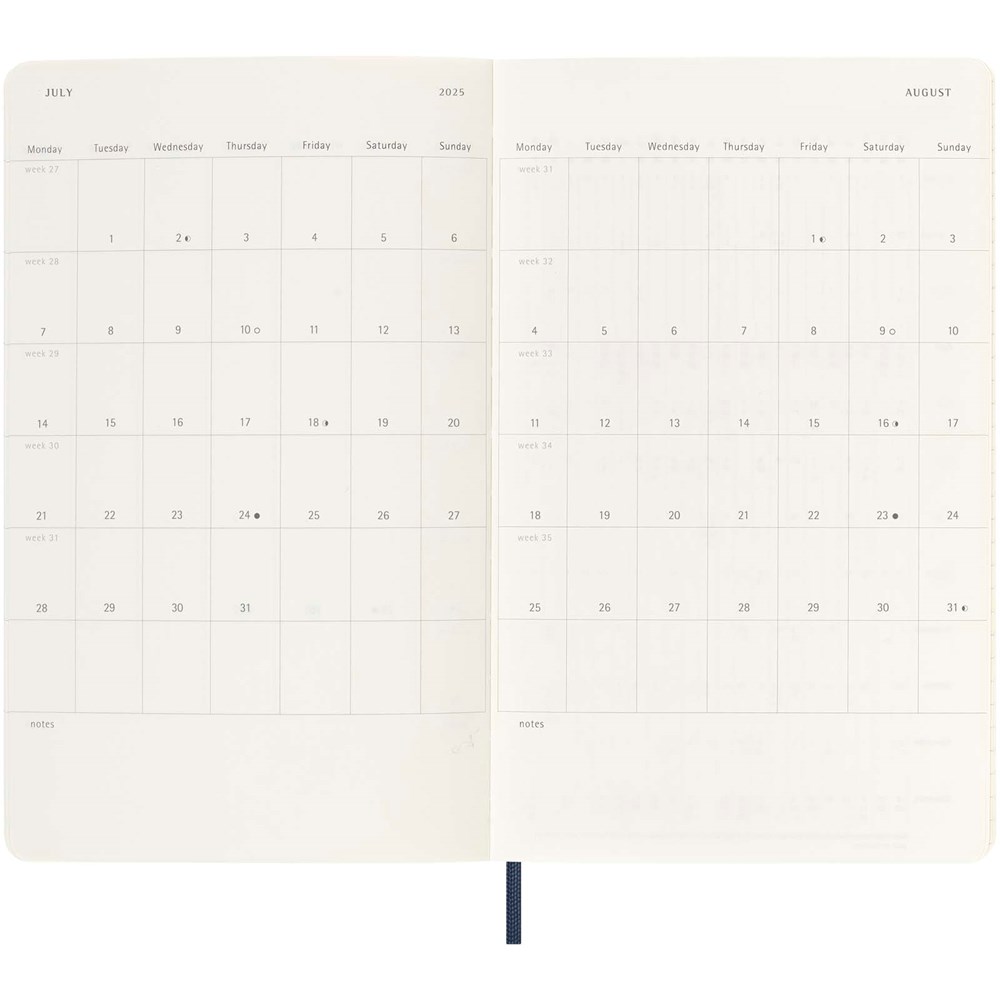 Moleskine Softcover 12 Monate Wochenkalender L blau