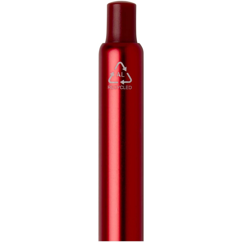 Soffit Kugelschreiber aus recyceltem Aluminium mit eloxierter Oberfläche (blaue Tinte) Rot