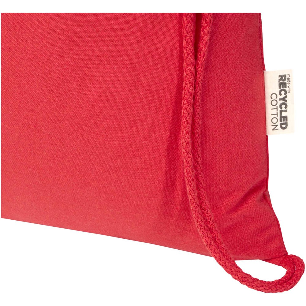 Sac de 5 L avec cordon Oregon Blend en coton recyclé 140 g/m² certifié GRS Rouge