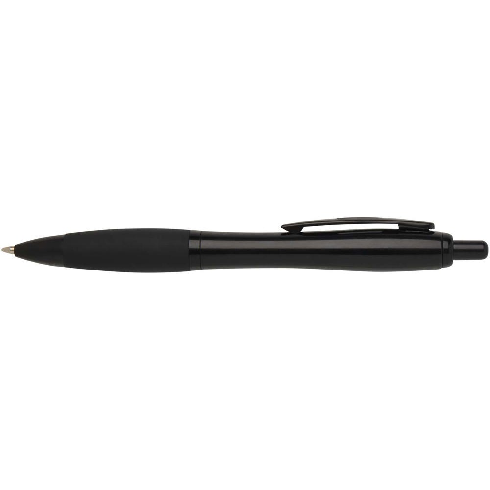 Stylo bille Nash en plastique recyclé avec garnitures noires (encre noire) noir