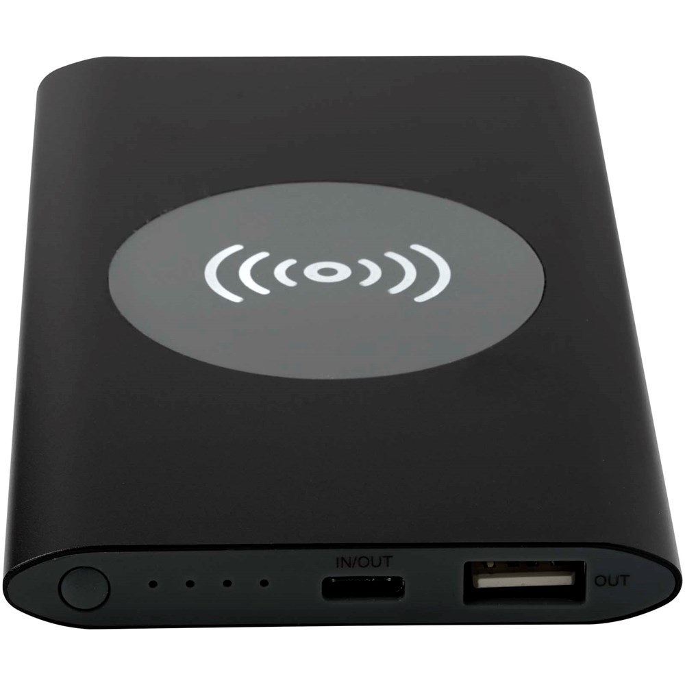 Juice 4000 mAh Typ-C kabellose Powerbank aus recyceltem Aluminium schwarz