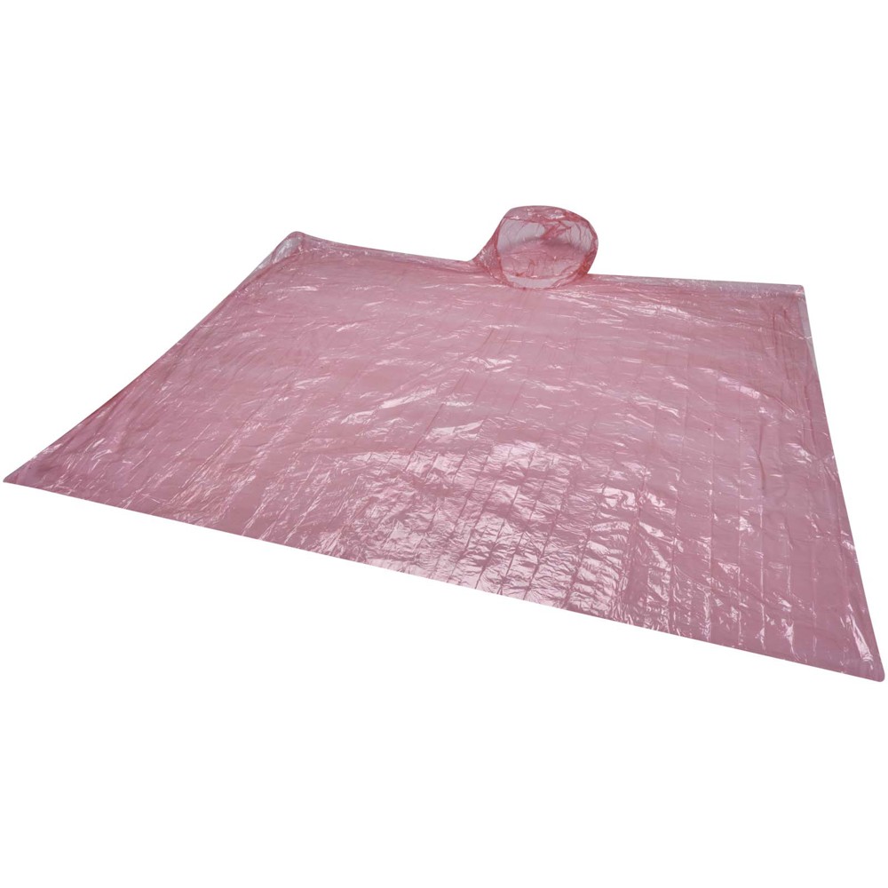 Fog Poncho in rundem Kunststoffbehälter mit Karabinerhaken Rot