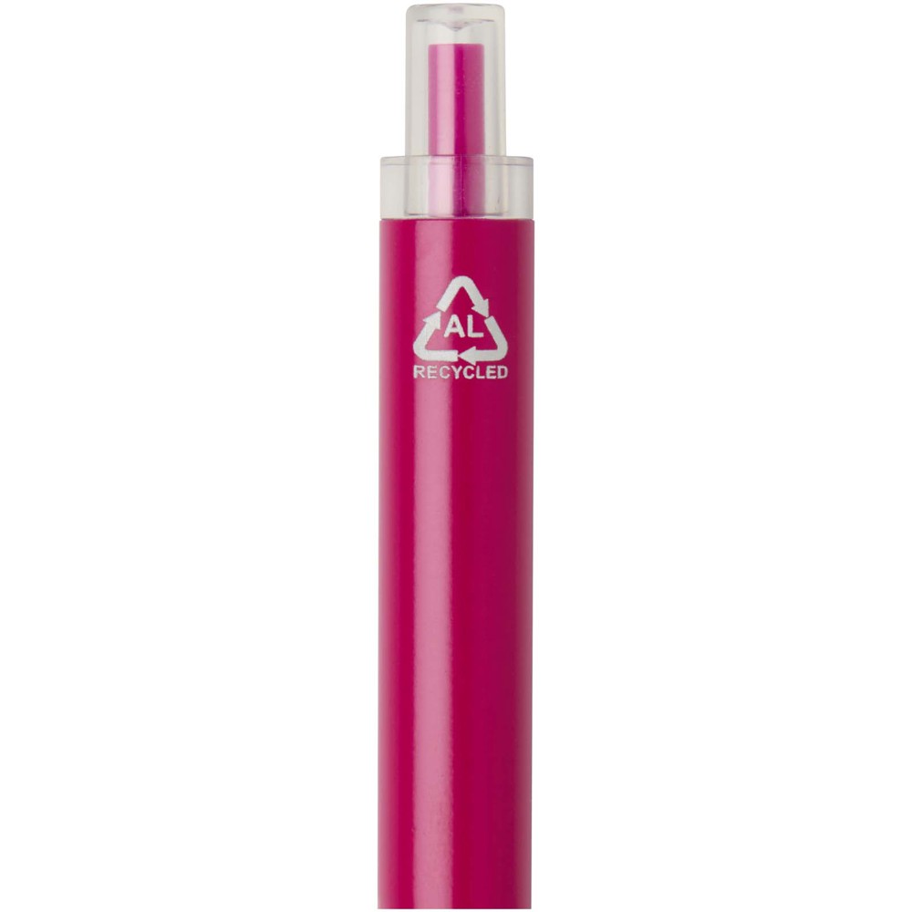 Stylo à bille Spectrum en aluminium recyclé (encre bleue) rose