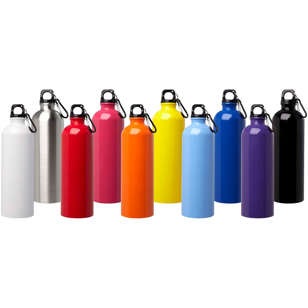 Bouteille d'eau Oregon de 750 ml simple paroi en acier recyclé certifié RCS avec mousqueton Magenta