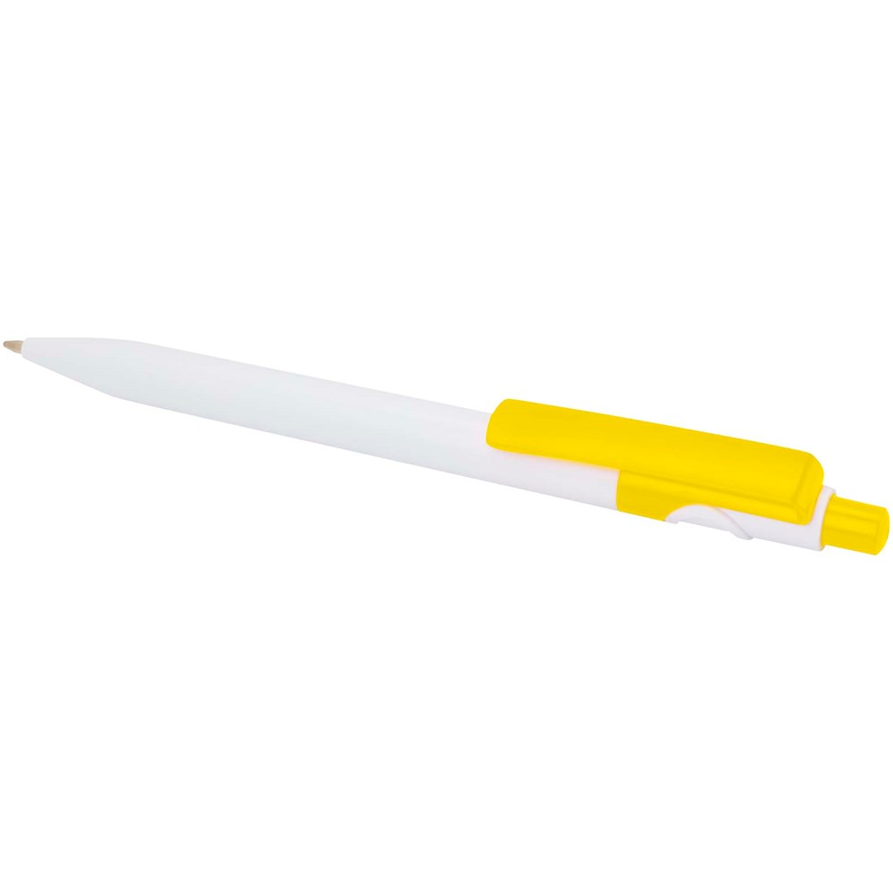 Stylo bille Unica en plastique recyclé (encre bleue) jaune