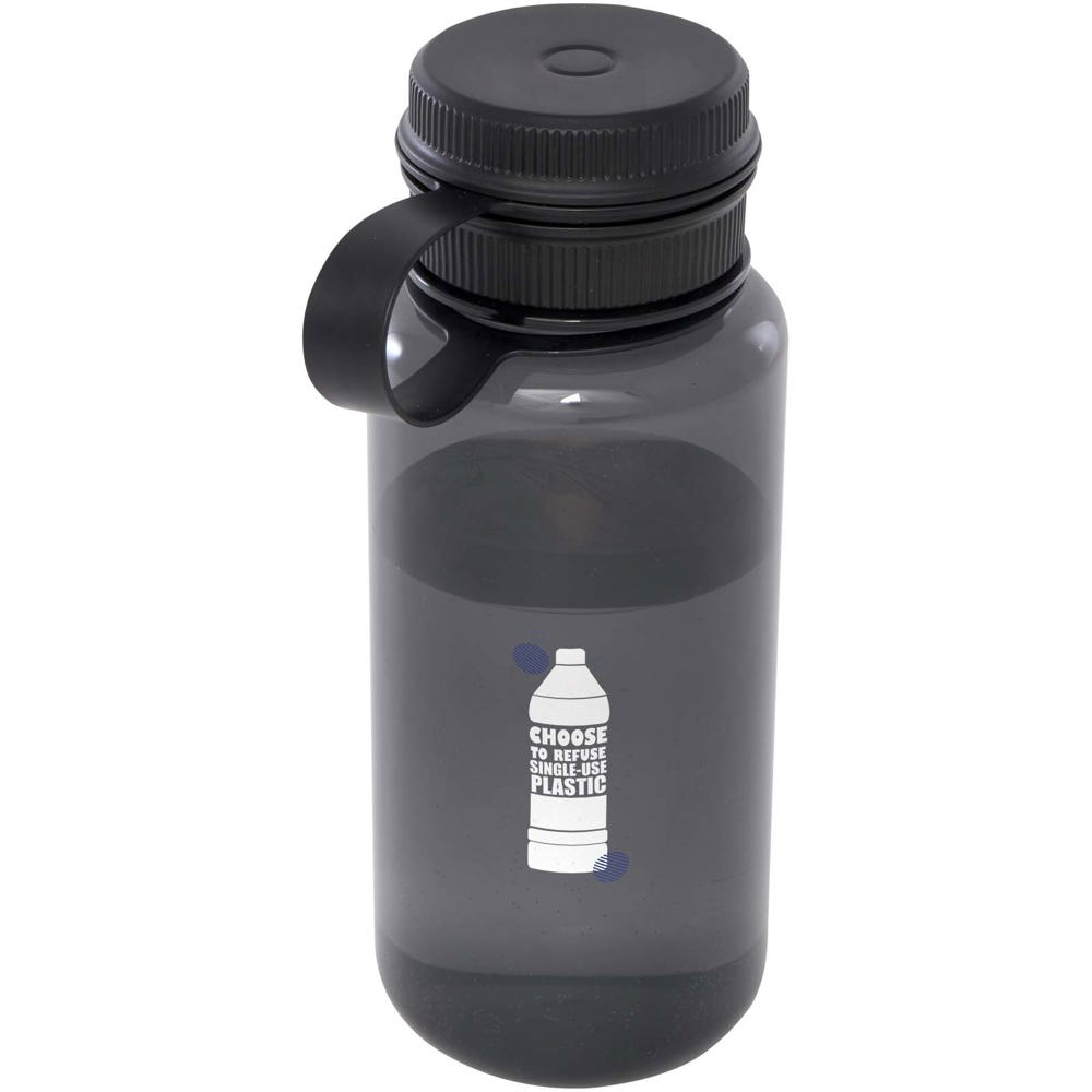 Bouteille sport Ryder de 900 ml en RPET certifié RCS avec couvercle multifonctions Noir