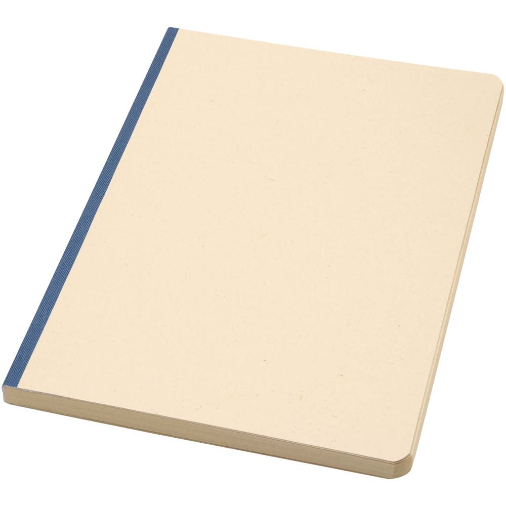 Carnet A5 Liliana à couverture souple en canne à sucre et RPET Bleu océan