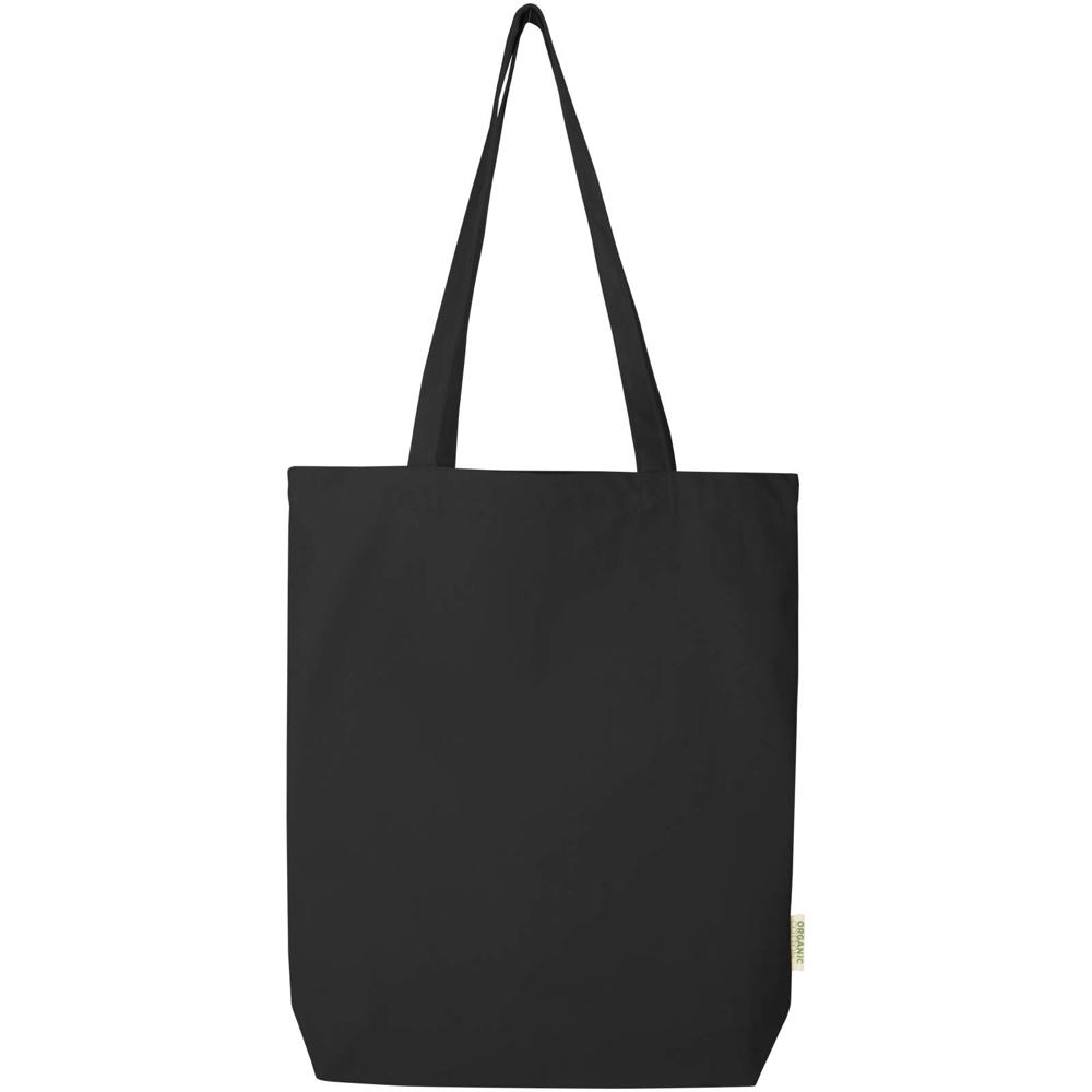 Sac shopping Odisha bio OCS à large fond 180 g/m2 de 11 L noir