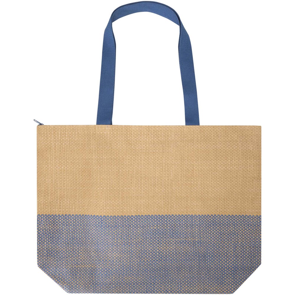 Rhythm grosse Strohpapier Tragetasche mit Reissverschluss, 21 l Ozeanblau