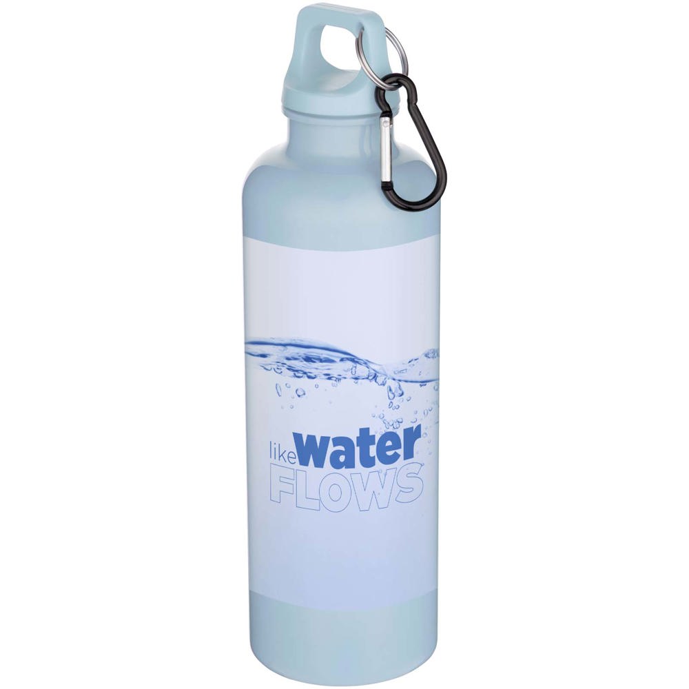Bouteille d’eau Oregon de 750 ml en plastique recyclé uni certifié RCS avec mousqueton Bleu nuage