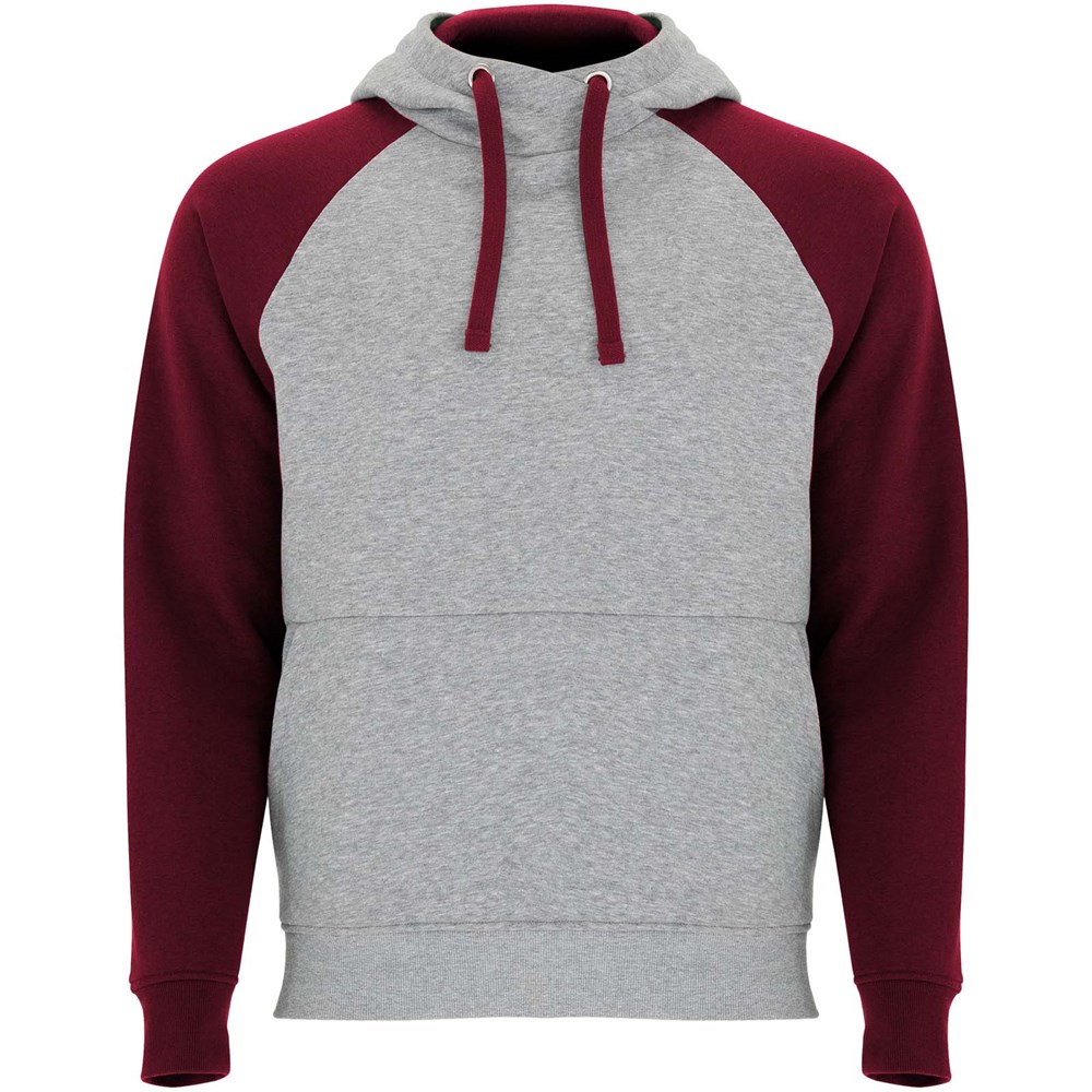 Badet zweifarbiger Kapuzenpullover Unisex heather grau, Garnet