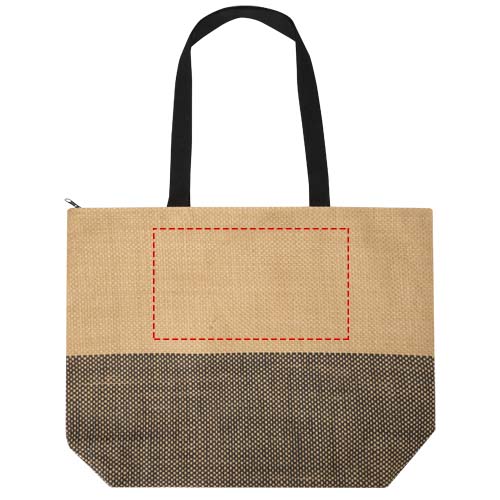 Rhythm grosse Strohpapier Tragetasche mit Reissverschluss, 21 l Schwarz