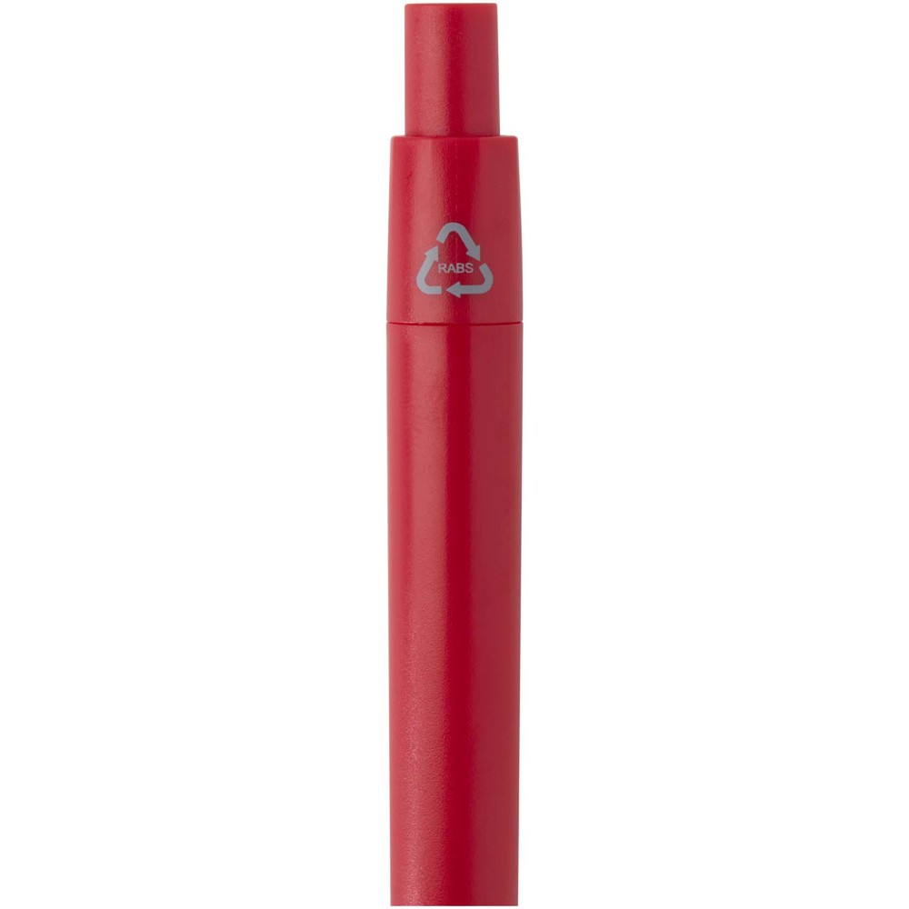 Mini-stylo à bille Ramin en plastique recyclé (encre bleue) rouge