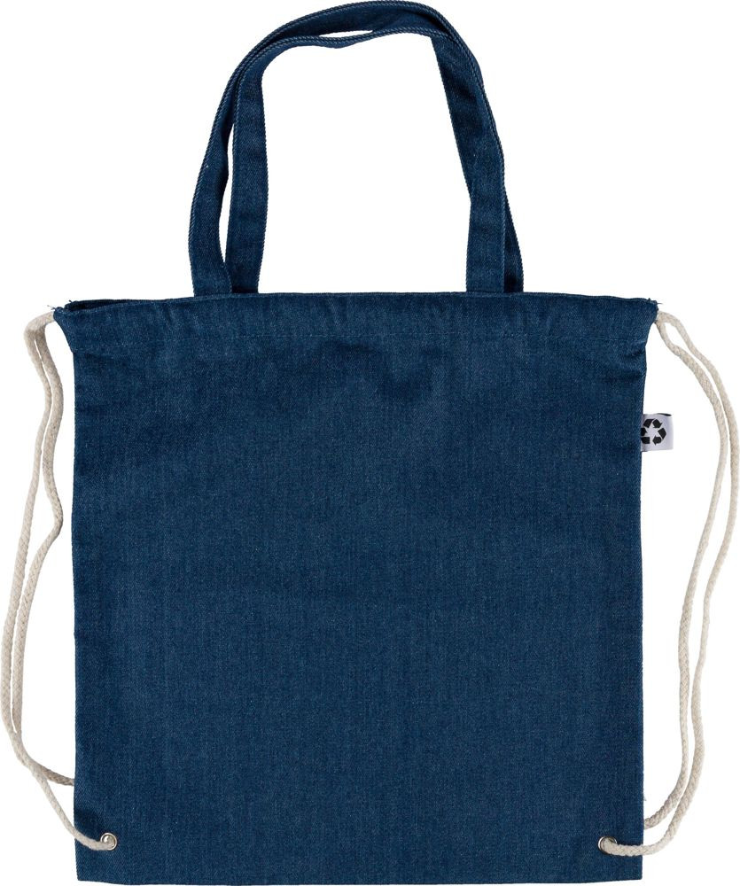 Recycelte Denim-Kordeltasche Dex