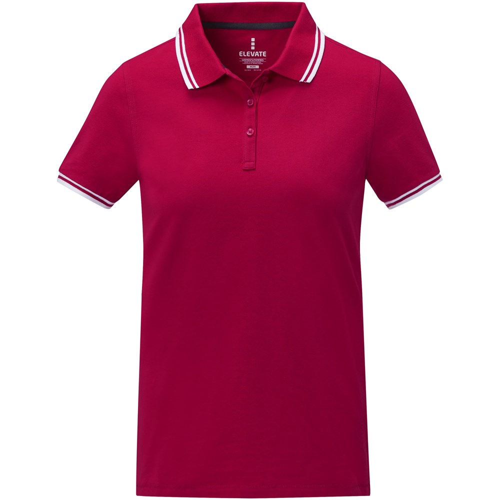 Amarago Polo mit abgesetztem Rand für Damen rot