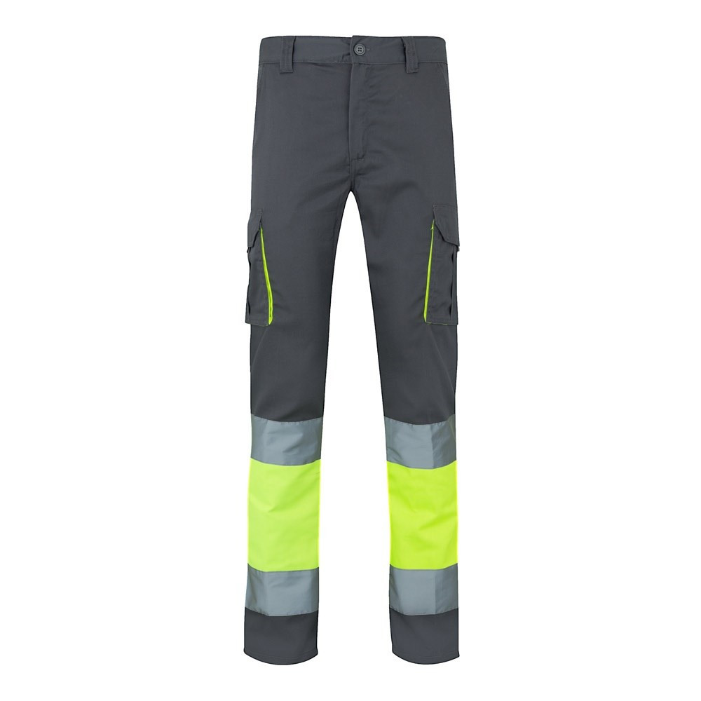 VL ZEUS. Zweifarbige Stretch-Hose mit mehreren Taschen (240 g/m²), aus Baumwolle (46 %), EME (38 %)