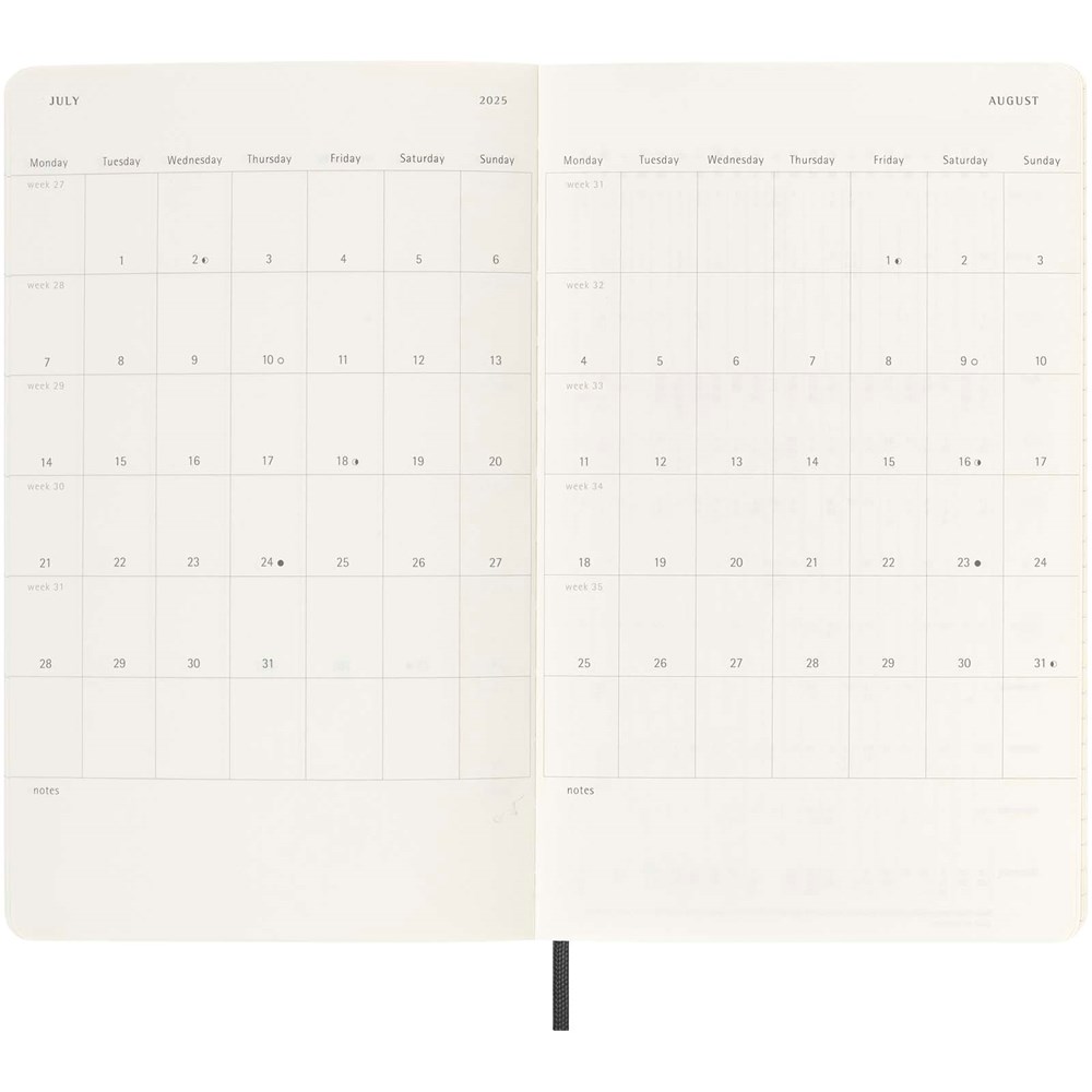 Moleskine Softcover 12 Monate Wochenkalender L schwarz