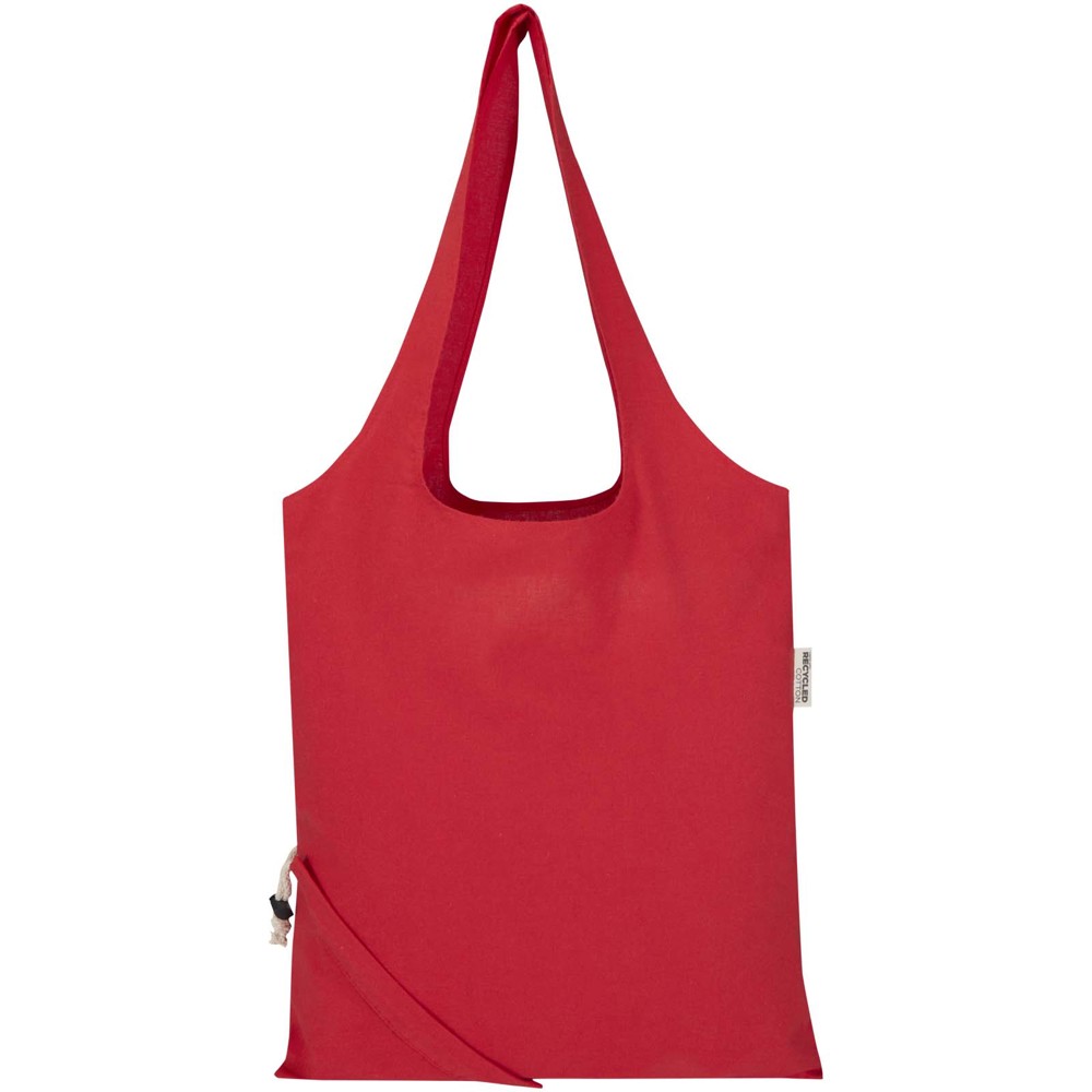 Madras Blend 140 g/m², GRS-zertifizierte, faltbare Baumwoll Tragetasche, 7 l Rot