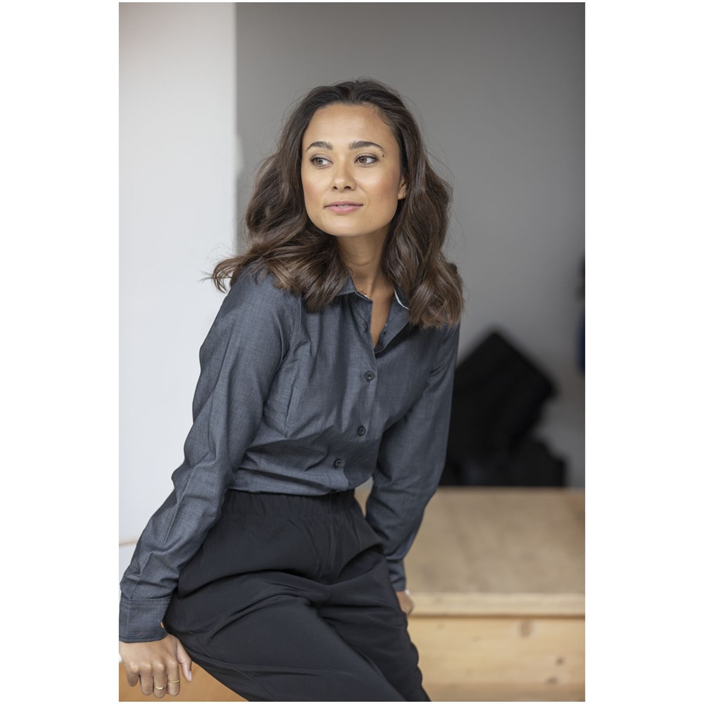 Cuprite Langarm Shirt aus Bio-Baumwolle für Damen Hellblau