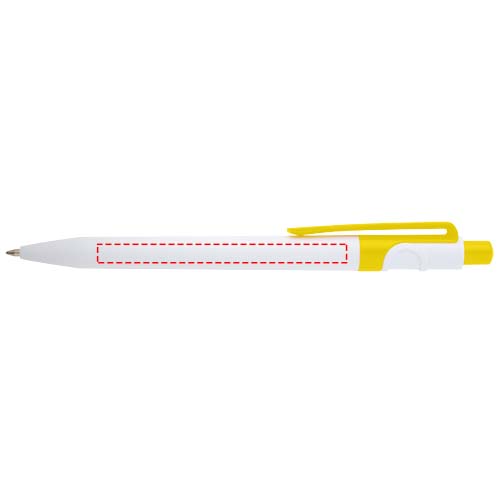 Stylo bille Unica en plastique recyclé (encre noire) jaune