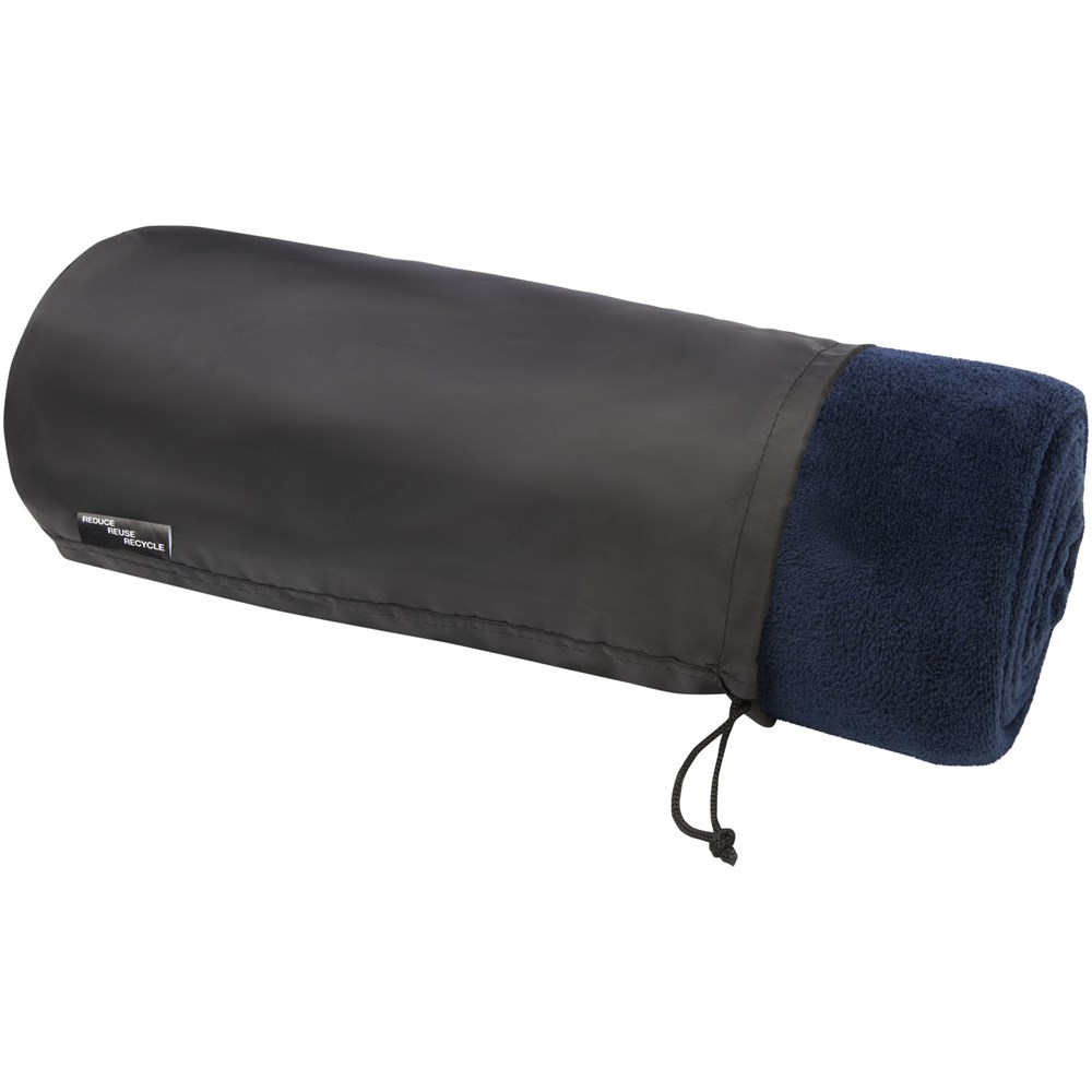 Couverture Lily en polaire molletonnée RPET certifiée GRS Bleu foncé