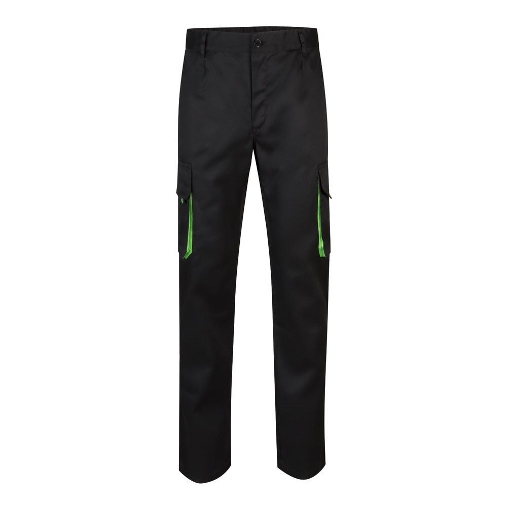 VL HYPNOS. Zweifarbige Twill-Hose mit mehreren Taschen (200 g/m²), aus Baumwolle (35 %) und Polyeste