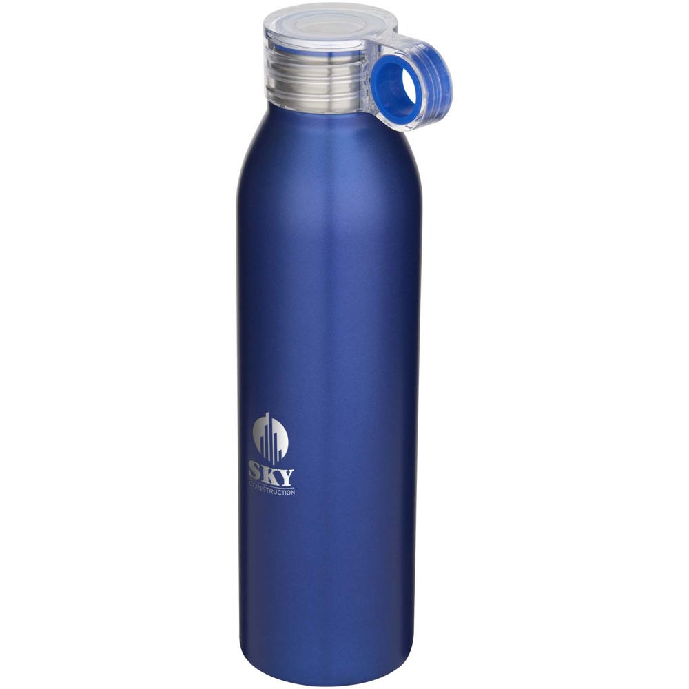 Bouteille d’eau Grom de 650 ml en acier inoxydable recyclé certifié RCS Bleu royal