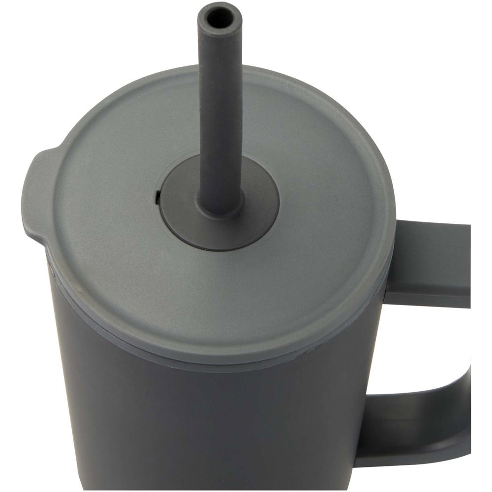 Brady 900 ml RCS-zertifizierter Isolierbecher mit Silikon Trinkhalm grau