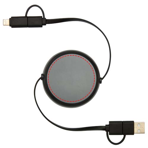 Alasia 100 cm 5-in-1 Kabel aus recyceltem Kunststoff und Aluminium, einziehbar, für Datenübertragung und mit 45W Schnellladung schwarz
