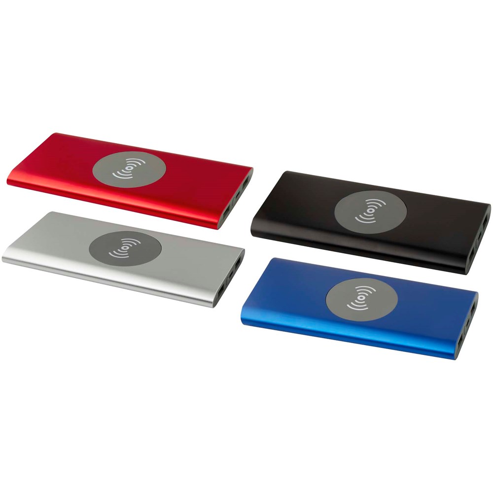 Juice 8000 mAh Typ-C kabellose Powerbank aus recyceltem Aluminium Silber