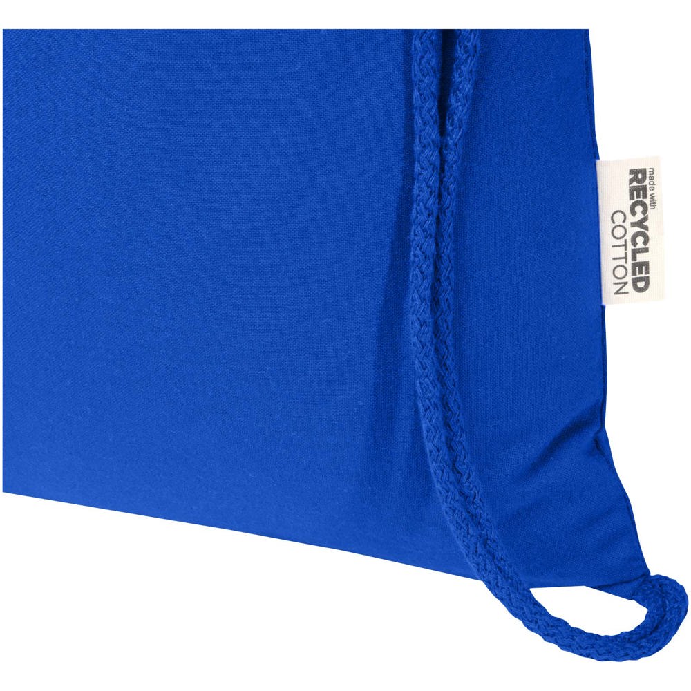 Sac de 5 L avec cordon Oregon Blend en coton recyclé 140 g/m² certifié GRS Bleu royal