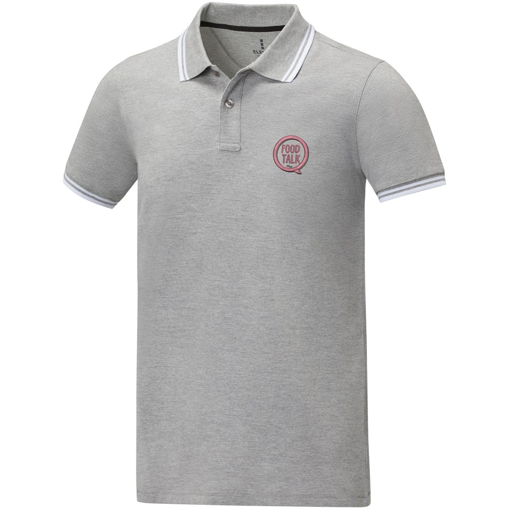 Amarago Polo mit abgesetztem Rand für Herren heather grau