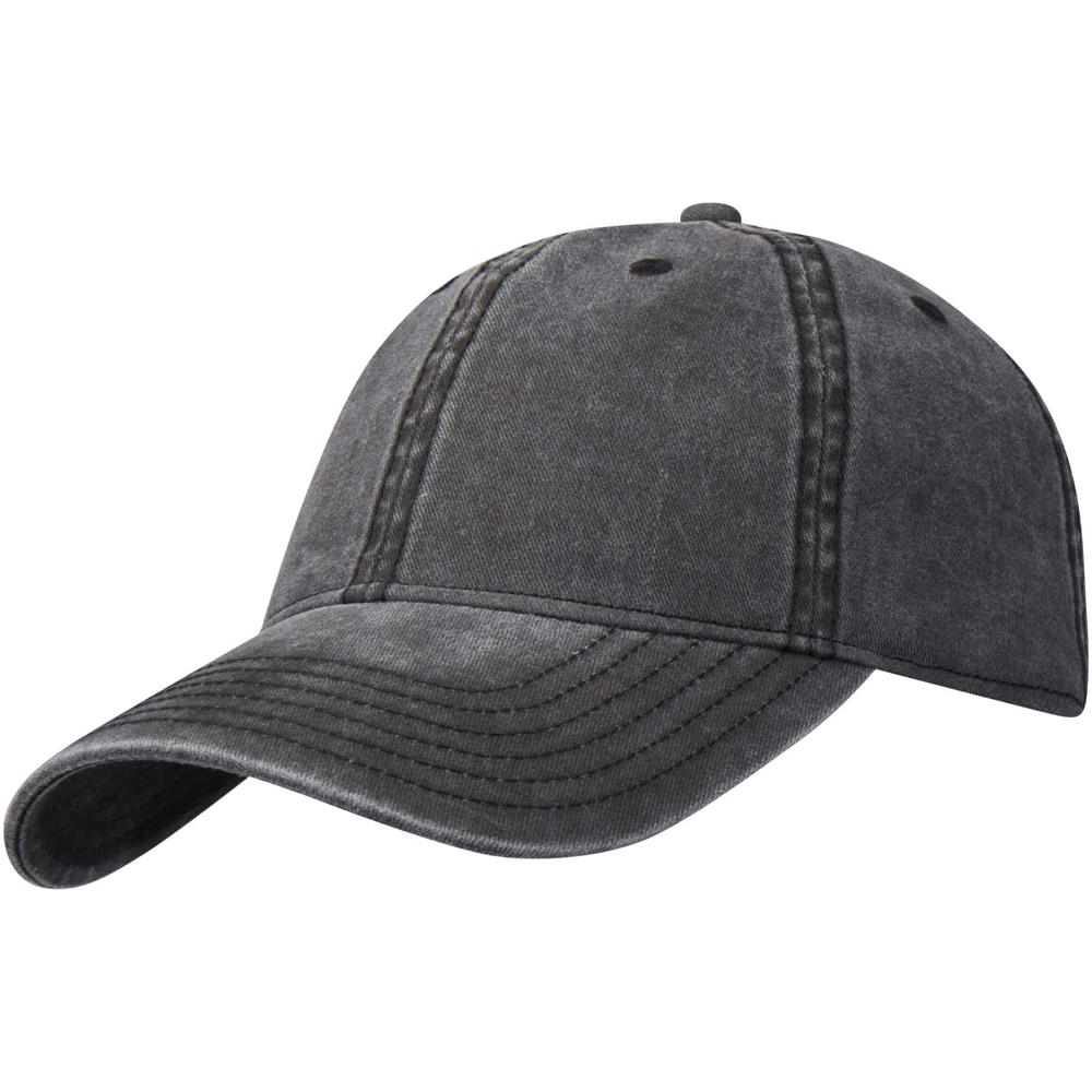Grafton Kappe mit 6 Segmenten washed schwarz