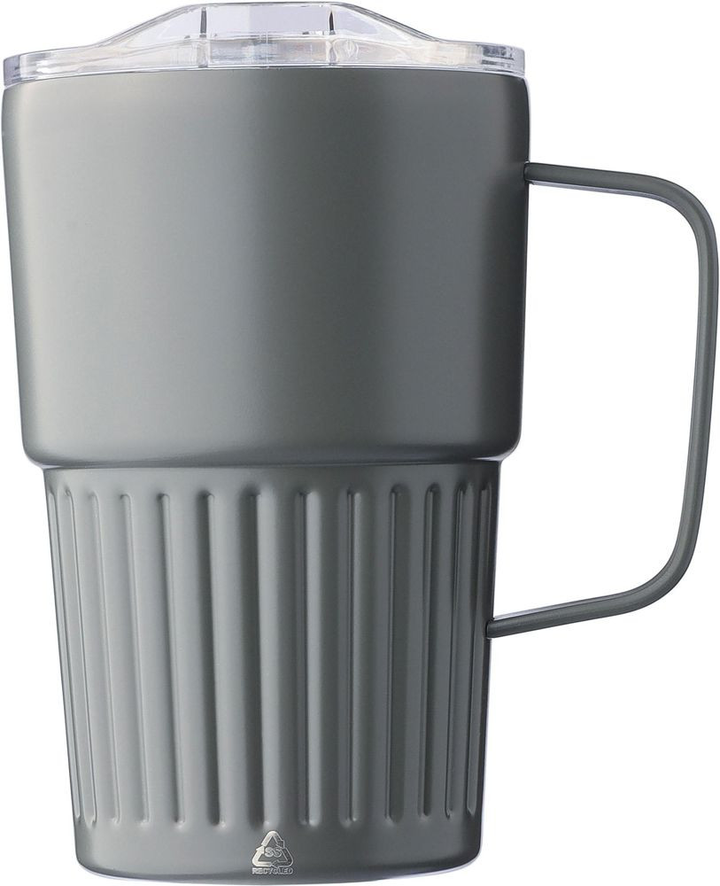 Recycelter Edelstahl-Reisebecher mit doppelter Wand (450 ml) von Calo