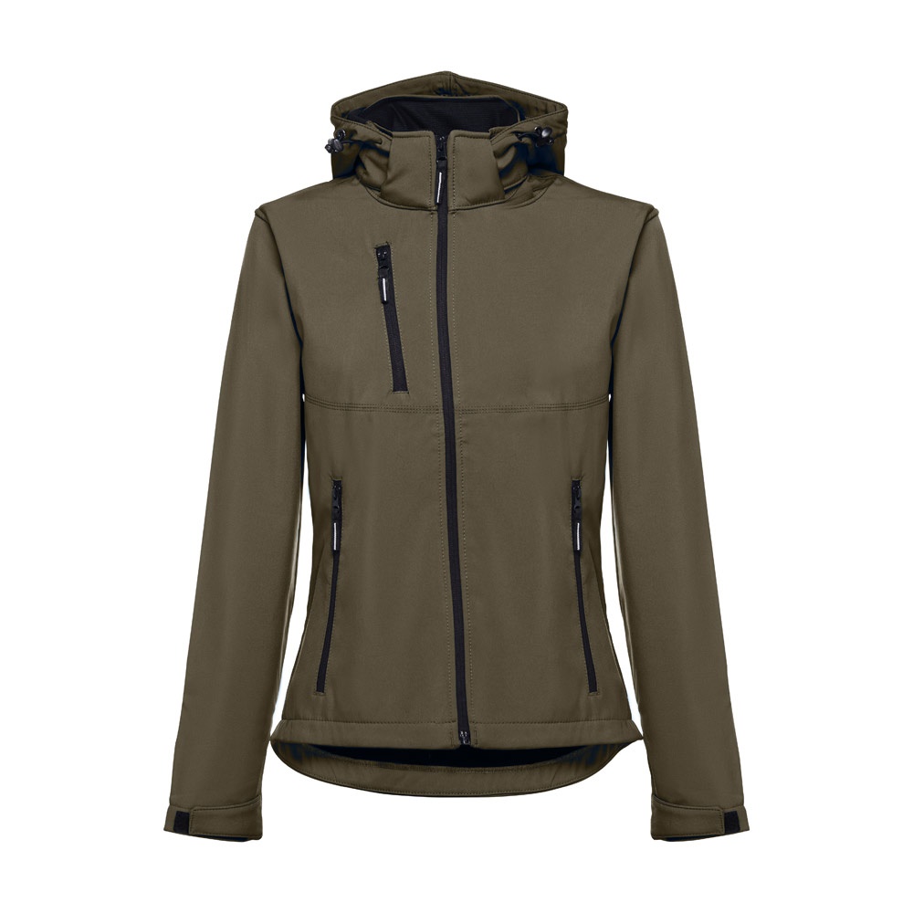 THC ZAGREB WOMEN Gürtel-Softshell-Jacke für Damen Khaki